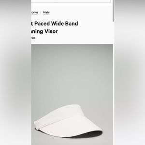 NWT Lululemon fast paced run visor, white